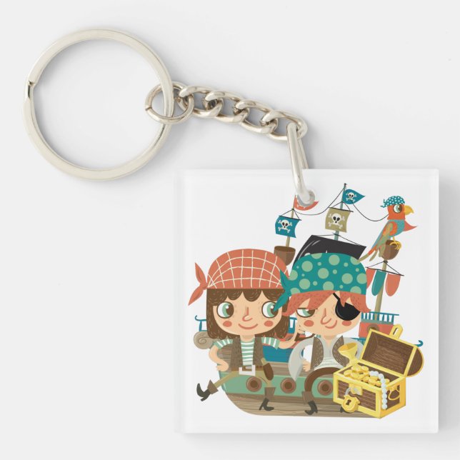 Pirates With Treasure Keychain (Front)