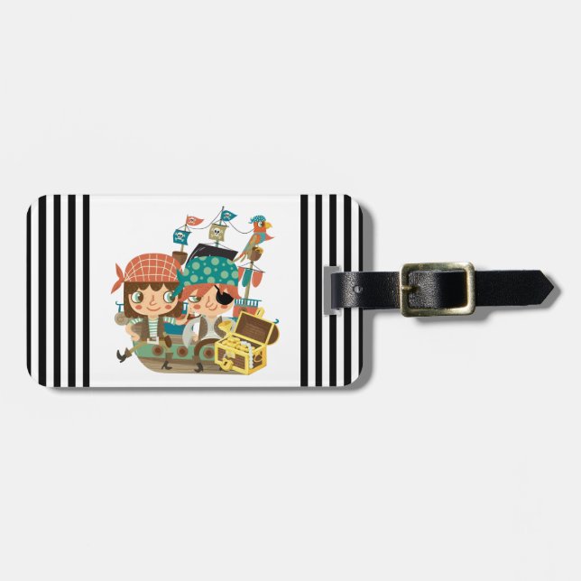 Pirates With Treasure Luggage Tag (Front Horizontal)