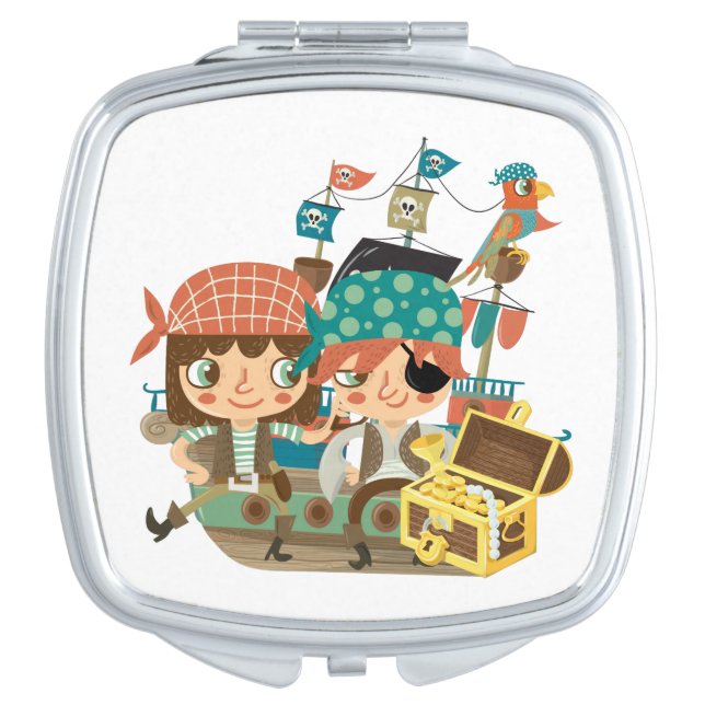 Pirates With Treasure Makeup Mirror (Front)