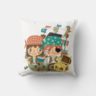 Pirates With Treasure Throw Pillow