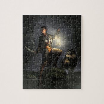 Piratess And Wolf Jigsaw Puzzle by ArtOfDanielEskridge at Zazzle