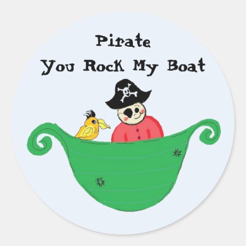 PirateYou Rock My Boat Classic Round Sticker