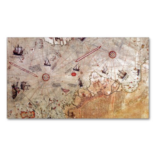 piri reis ancient map history mystery vintage Anta Business Card Magnet