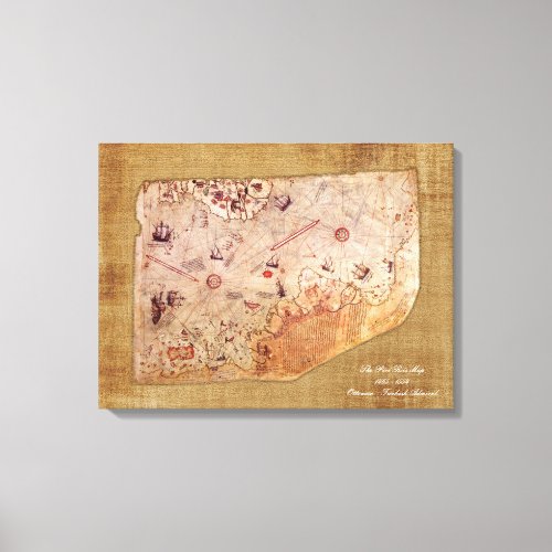 Piri Reis Map Canvas Print