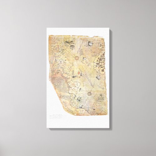Piri Reis World Map Canvas Poster