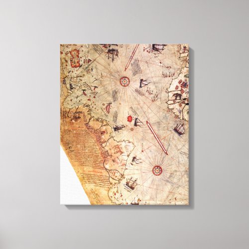 Piri Reis World Map Canvas Print