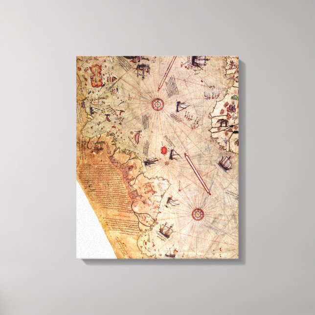 Piri Reis World Map Canvas Print (Front)