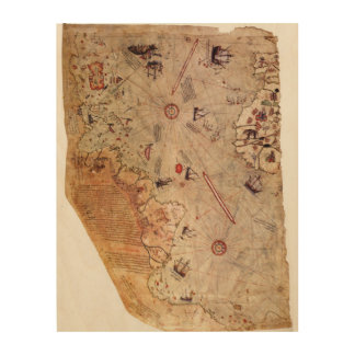 Piri Reis World Map Wood Wall Art
