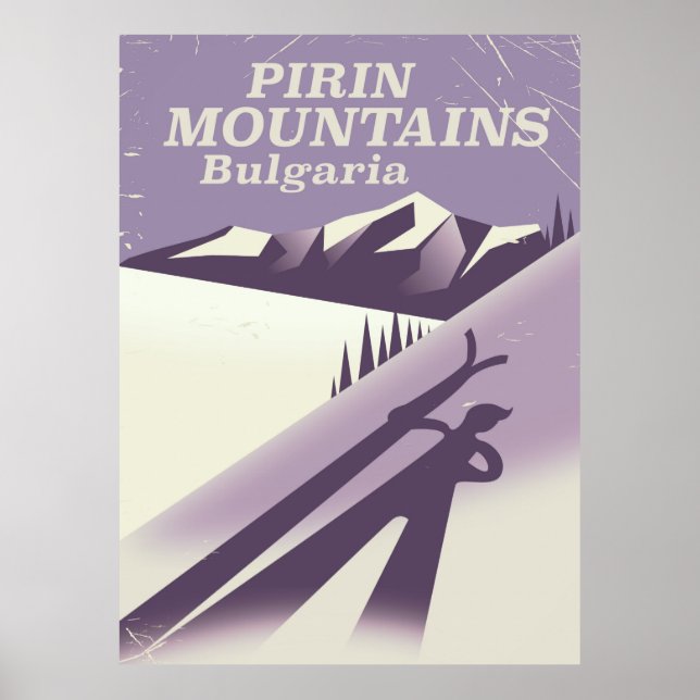 Pirin Mountains Bulgaria ski poster (Front)
