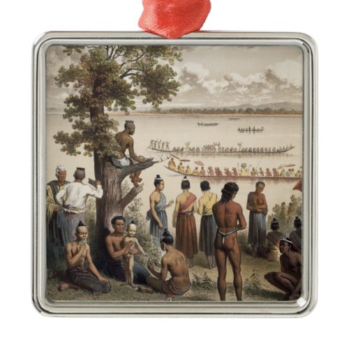 Pirogue races on the Bassac River, detail from 'At Metal Ornament