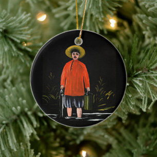 Pirosmani - Fisherman in a Red Shirt Ceramic Ornament