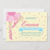 Pirouette Pink Ballerina Birthday Invitation (Front)