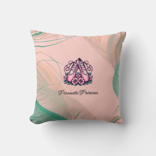 Pirouette Princess Throw Pillow (Front)