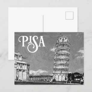 Pisa Italy europe Black and White Postcard
