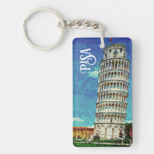 Pisa Italy europe Paint Colorful Keychain