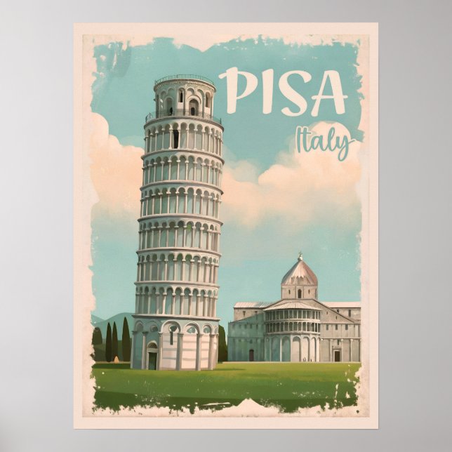 Pisa Italy - Leaning Tower, Piazza dei Miracoli Poster (Front)