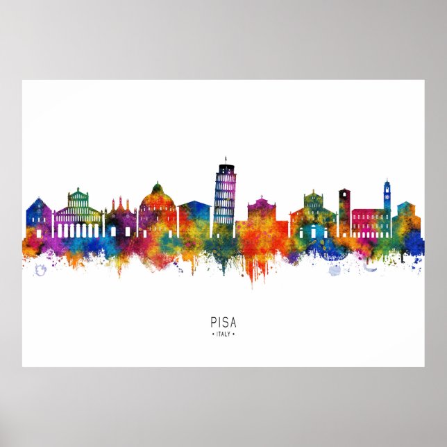 Pisa Italy Skyline Poster (Front)
