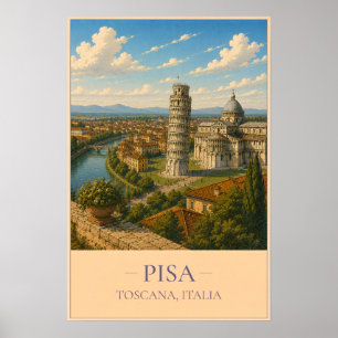 Pisa, Italy – Vintage Travel Poster