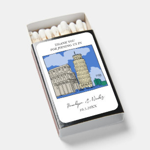 Pisa Italy Wedding Favors Custom Matchboxes