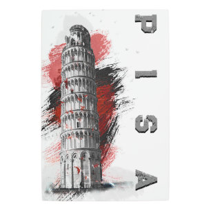 Pisa Leaning Tower Metal Print