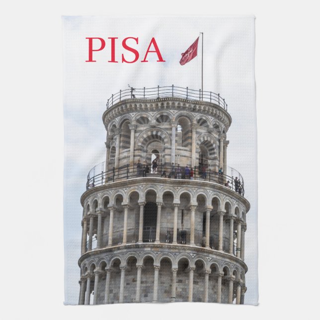 Pisa Leaning Tower tea towel (Vertical)