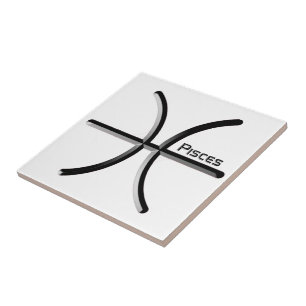 PISCES, Abstract Design of the Zodiac Sign, T-Shi Ceramic Tile