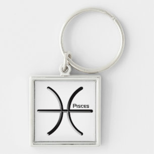 PISCES, Abstract Design of the Zodiac Sign, T-Shi Keychain