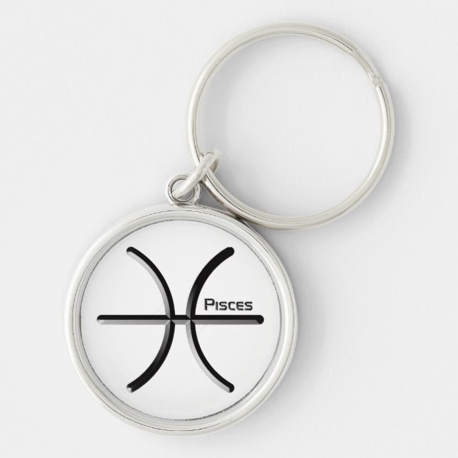 PISCES, Abstract Design of the Zodiac Sign,  T-Shi Keychain (Front)