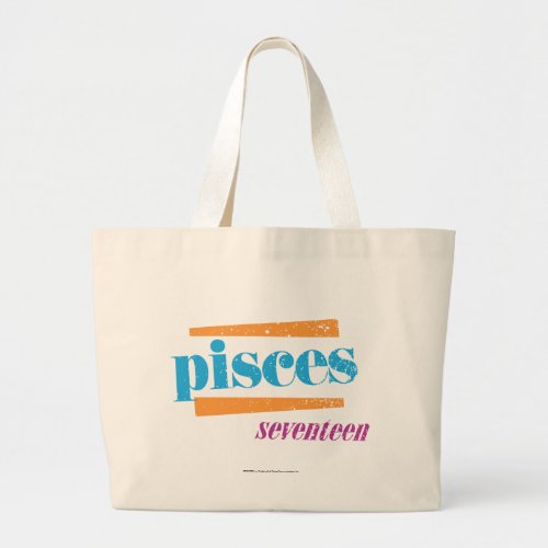 Pisces Aqua Large Tote Bag