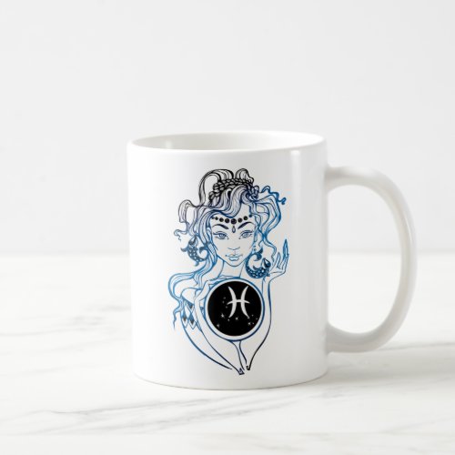 Pisces Art Deco Lady Coffee Mug