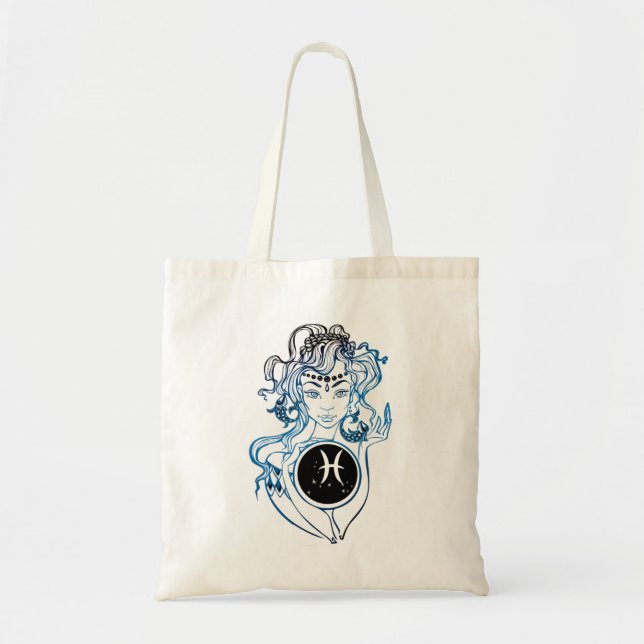 Pisces Art Deco Lady Tote Bag (Front)