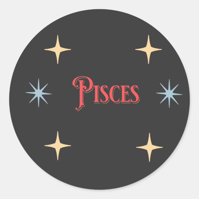 Pisces Astrological Sign  Classic Round Sticker (Front)