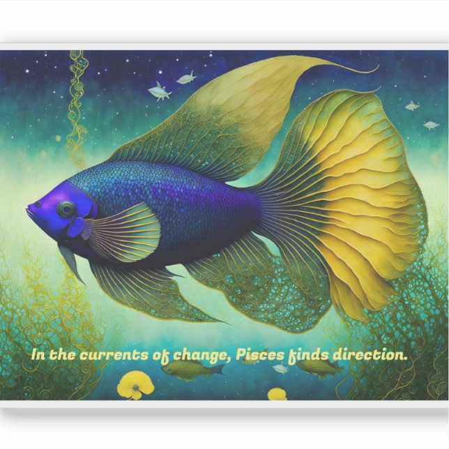 Pisces. astrological sign, Removable Sticker (Front)