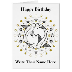 Pisces Astrology Birthday Card Feb 19-March 20