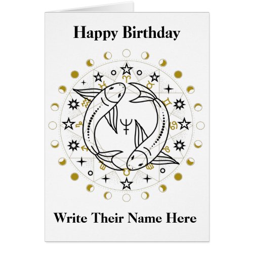Pisces Astrology Birthday Card Feb 19_March 20