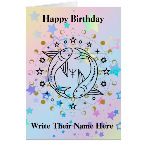 Pisces Astrology Birthday Card Feb 19_March 20