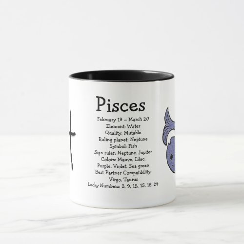 Pisces Astrology Horoscope Zodiac Sign Mug