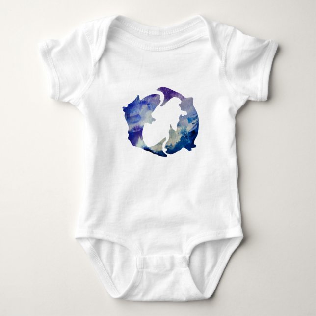 Pisces Astrology  Sign Baby Bodysuit (Front)