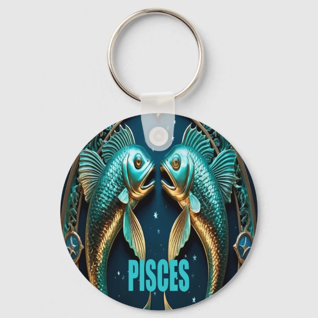 Pisces astrology sign keychain (Front)