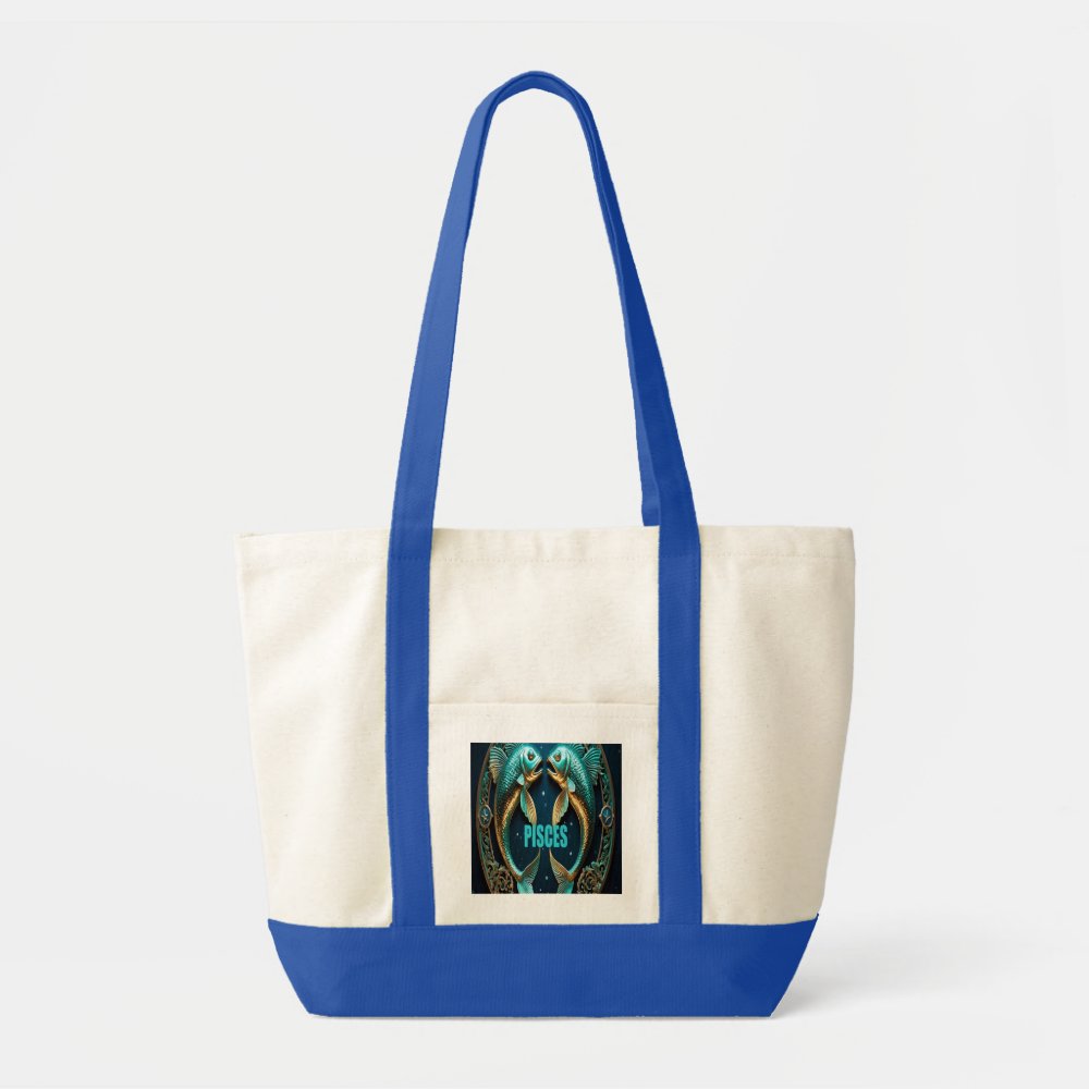Pisces astrology sign tote bag