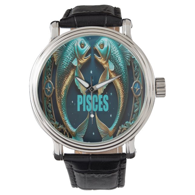 Pisces astrology sign watch (Front)