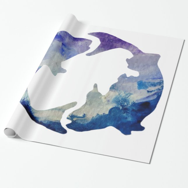 Pisces Astrology  Sign Wrapping Paper (Unrolled)