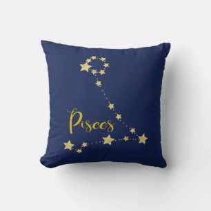 Pisces Astrology with Constellation of Stars Throw Pillow