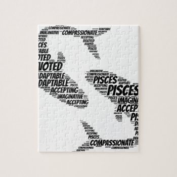 Pisces Astrology Zodiac Sign Word Cloud Jigsaw Puzzle by WordPoem at Zazzle