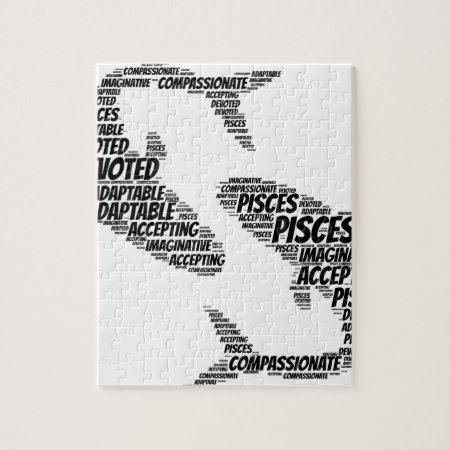 Pisces Astrology Zodiac Sign Word Cloud Jigsaw Puzzle