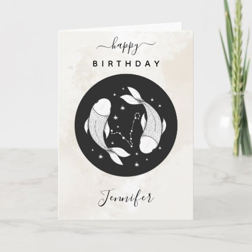 Pisces Astrology Zodiac Star Sign Horoscope Chic Card