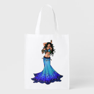 Pisces Belly Dancer Art Grocery Bag
