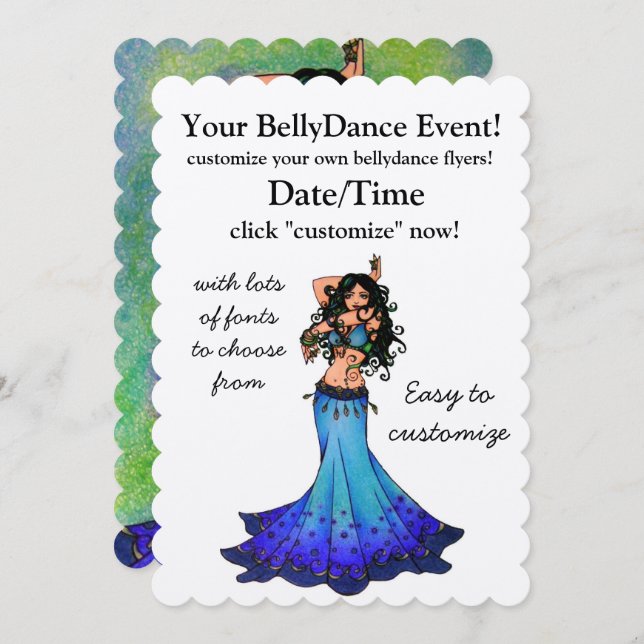Pisces Belly Dancer  Invitation (Front/Back)