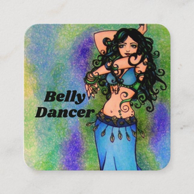 Pisces Belly Dancer Key Chain Square Business Card (Front)