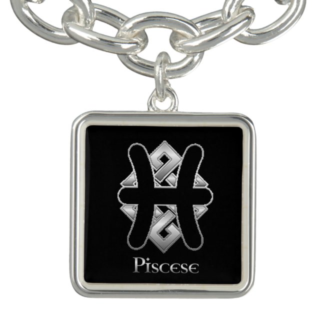 Pisces Birth Sign Celtic Knot Zodiac Bracelet (Design)